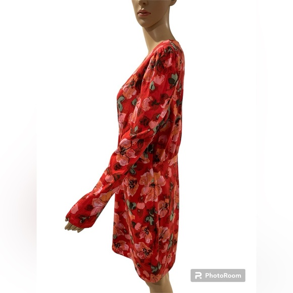 H&M patterned Puff-sleeved Dress size L - Picture 3 of 5